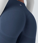 Halara Seamless High Waist Tummy Control Scrunch Butt Lifting Leggings Navy Sz L