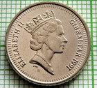 Gibraltar Queen Elizabeth Ii 1991 Ab 5 Pence  Barbary Macaque Monkey  Unc