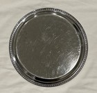 Irvinware Silver Plate Serving Tray - Round With Engraving Details