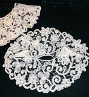 Antique vintage Point De Gaze Needle Lace Sleeve Cuffs Brussels Belgium