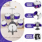 Kids Drum Set 5-piece 7  Beginner Kit With Bass Toms Snare Throne Cymbals Black