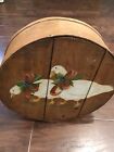 Vintage Hand Painted Shaker Sewing Box With Lined Interior