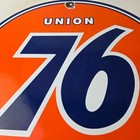 Vintage Union 76 Gasoline Sign - Porcelain Gas Motor Oil Service Pump Sign