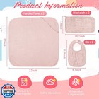Hahafelt 6 Pcs Baby Hooded Towels Washcloths And Bibs Set Muslin Cotton Soft 