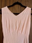 Vintage 30s 40s Pink Heavy Crinkle Crepe Slip Dress With Ruffle Hem