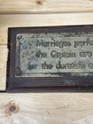 Captain s Brass Wall Plaque Sign    no Weddings During Voyage    Nautical Boat