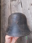 Original German Wwi M1918 M18 Steel Helmet Helmet - Camo Traces   Liner Band 