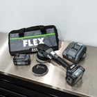 Flex 24v Cordless Random Orbital Polisher Kit 15mm   2 Batteries 2 Backing Plate