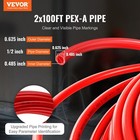 1 2  Pex-a Pipe 2x100ft - Flexible Blue red Tubing For Hot cold Water Plumbing