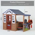 Kids Outdoor Playhouse  Wooden Kids Playhouse With Food Toy  Cookware  Bell