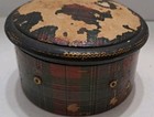 Antique Clark s Sewing Thread Spool Tartan Storage Box Treen Collectible