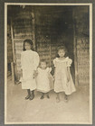 Antique Boarded Cabinet Photo Rare Filipino Children Wearing European Clothing