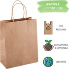 50-300 Kraft Paper Bags With Handles Party Shopping Gift Bags Bulk Brown 120gsm