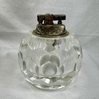Vintage Imported Clear Lead Crystal Hand Cut Tabletop Lighter Japan Table 50s