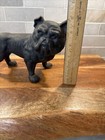 Vintage Cast Iron Black Bulldog Doorstop Heavy Duty