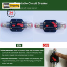 Tiwerlfe 50 Amp Circuit Breaker Manual Reset Waterproof Inline Fuse Black 