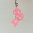 Y2k 2000s Pink Dice Keychain Vintage Style Streetwear Accessory Mens Womens