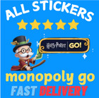 Monopoly Stickers Go     1-6 Stars  gold Sticker  Available  Immediate Send    24 7