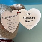 Vtg 1999 Retired Ty Brown Signature Bear Retro Collectible Plush Toy With Tags