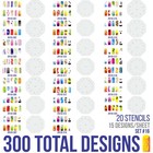 Set 16 260 Airbrush Nail Art Stencil Designs 20 Circle Template Sheets Kit Paint