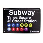 Retro Metal Nyc Times Square Subway Sign New York City Man Cave Bar Pub Decor