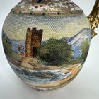 Early Noritake Nippon Tapestry Porcelain Ewer Guilded Jeweled Hand Painted