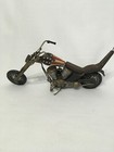 Vintage Metal Motorcycle Model With American Flag Design  Collector