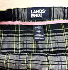 Lands  End Girls 11-12 Yrs School Uniform Skirt White Evergreen Plaid Above Knee