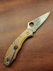 Spyderco Delica Damascus C11fpnbd Pocketknife Blue Frn Drop Point Lockback