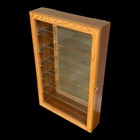 Vintage Wall Hanging Oak Curio Trinket Display Cabinet 5 Shelf Glass Doors