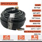 50ft 5800psi Replacement High Pressure Power Washer Hose -3 8  Quick Connect