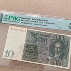 Reichsbanknote Germany Banknote Ww2 Era Note Pmg 58 German Currency Paper Money