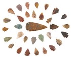 32 Pc Lot Flint Arrowhead Ohio Collection Project Spear Points Knife Blade