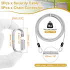 5set 1 8  Dia 9 8ft Security Steel Cable With Loops Clear   Quick Links