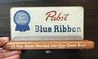 Pabst Blue Ribbon - Reverse On Glass Sign Wood Base  33 Fine Brews  Amazing  