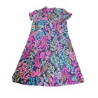 Lily Pulitzer Caico Calypso Small Short Sleeve Dress Multi Front Kangaroo Pocket