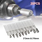 20pc 1 8  Tungsten Carbide Rotary Drill Bits Burr Die Grinder Shank Carving Set