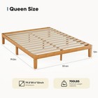 Queen Size Wood Bed Frame 12in Wooden Platform Bed Foundation With Support Slats