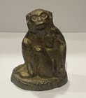 Vintage Cast Metal Iron   Monkey Bookends Statues Or Door Stop