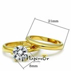 Stainless Steel Wedding Ring Set 2 05 Ct Round Cut Cz 14k Gp Women s Size 5-10