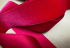 Vintage Rayon Satin Back Velvet Ribbon 1 5  Rubis 1yd Made In France