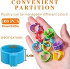 200pcs Chicken Leg Bands  Multiple Color Poultry Identification Leg Rings Chicke