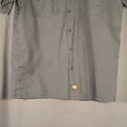 Dickies Men   s Black Short Sleeve Button Front Work Shirt Lt Twill Poly cotton