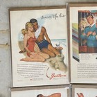 Jantzen 9 X Lot Vtg 1940s Big Print Ad Color Sunclothes Swim Suits Pinup Bikini