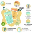 Stainless Steel Sippy Toddler Cups  10 Oz Mason Jar Kids Smoothie Cups With S   