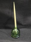 Vintage Green Glass Octagonal Carter Cathedral Inkwell Bottle With Ink Pen  26