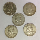 Lot Of 5- Random Dates Franklin Half Dollar 90  Silver Choose One Or More Lots