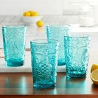 The Pioneer Woman Amelia Teal Glass Tumbler  Teal  Set Of 4