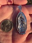 Men   s Real Solid 925 Sterling Silver Virgin Mary Guadalupe Pendant Necklace