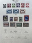 Greenland Stamp Collection 1938-1970s 5 Album Pages Pakke-porto Used Mint